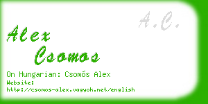 alex csomos business card