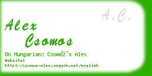 alex csomos business card